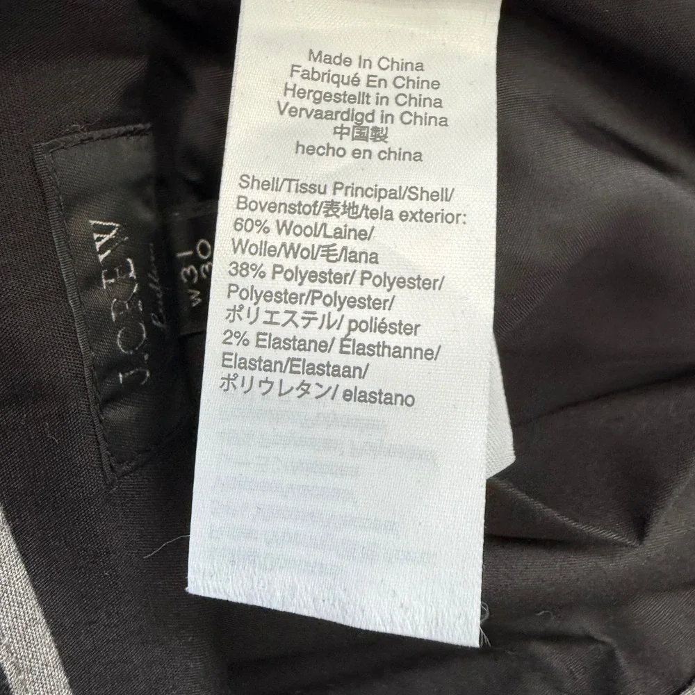 J.Crew Ludlow Slim Stretch Suit Pants Mens 31x30 Navy Blue Wool Blend J6061